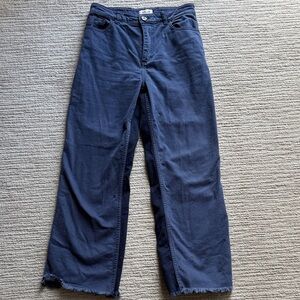BAUM UNO PFERDGARTEN Wide-Leg 2 tone Blue Jeans with Frayed Hem Sz 36 (S, 6)